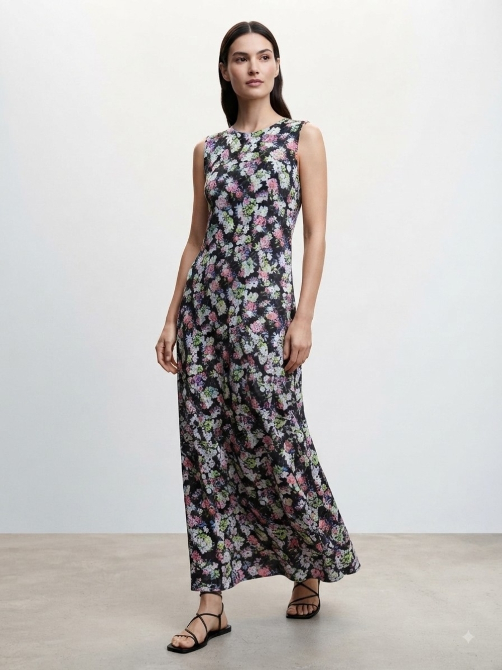 J. Jill Wherever Collection Floral Sleeveless Maxi Dress Size Med